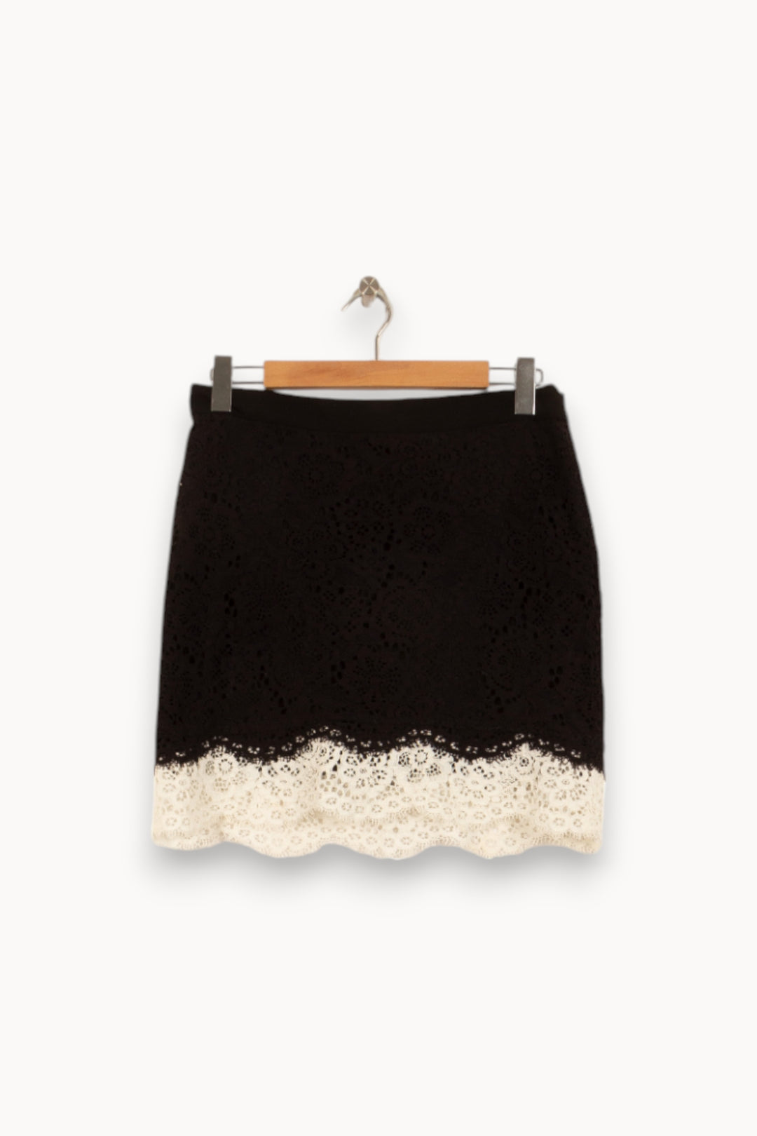 Jupe Courte Noire et Blanche - Taille L/40 de la marque Claudie Pierlot | PLY1175 - Vendu par Paradigme - Image 2
