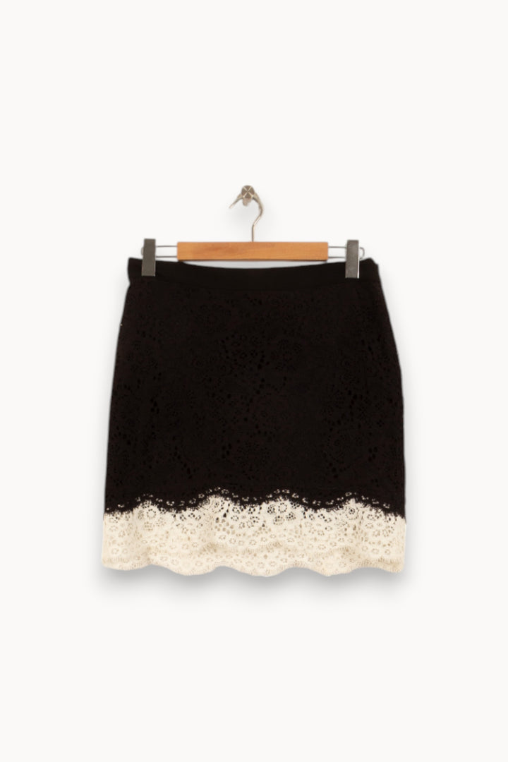 Jupe Courte Noire et Blanche - Taille L/40 de la marque Claudie Pierlot | PLY1175 - Vendu par Paradigme - Image 2