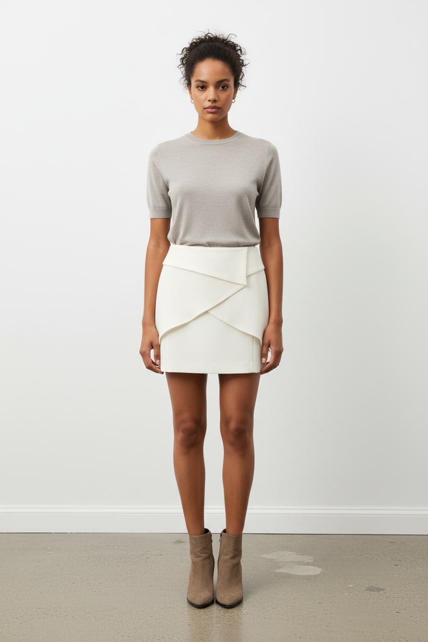 Jupe Courte Blanche - Taille L/40