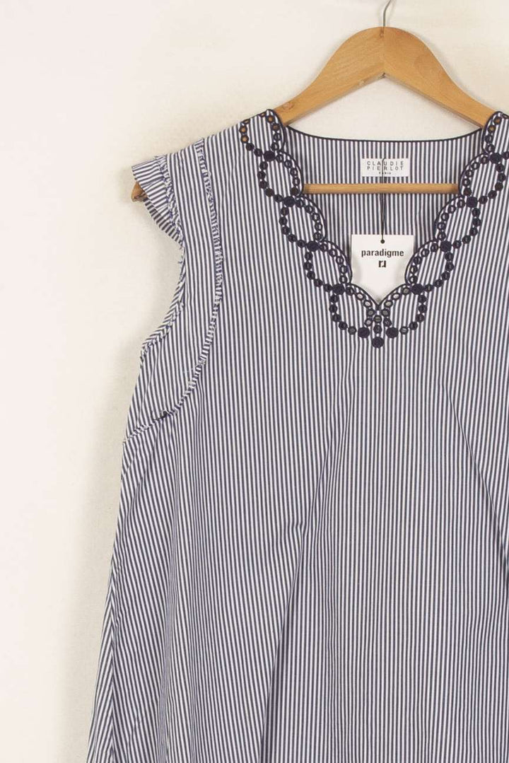 Robe Courte Bleu et Blanc - Taille S/36 de la marque Claudie Pierlot | PLY1189 - Vendu par Paradigme - Image 3