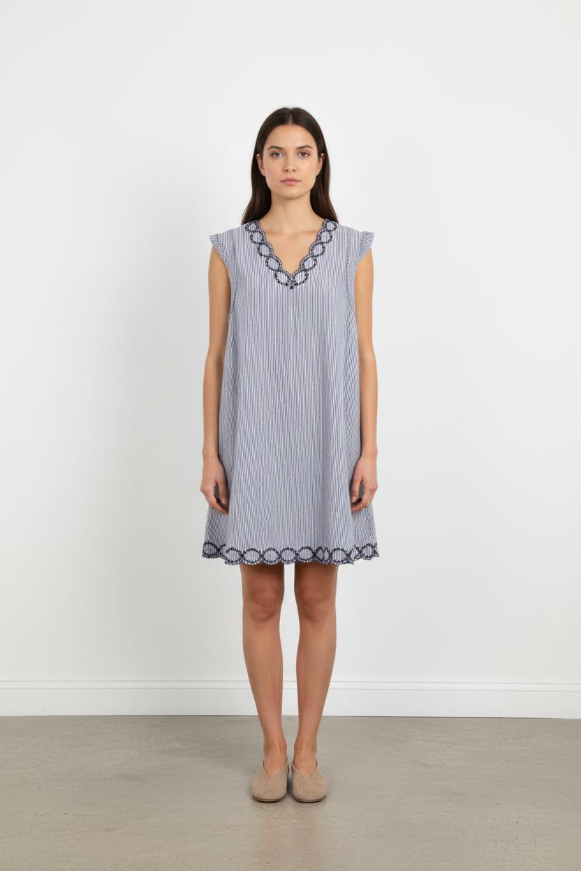 Robe Courte Bleu et Blanc - Taille S/36