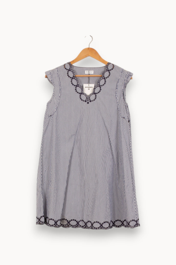 Robe Courte Bleu et Blanc - Taille S/36 de la marque Claudie Pierlot | PLY1189 - Vendu par Paradigme - Image 2