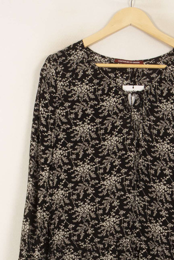Robe Fleurie Noire et Blanche - Taille L/40 de la marque Comptoir des Cotonniers | PLY1197 - Vendu par Paradigme - Image 3