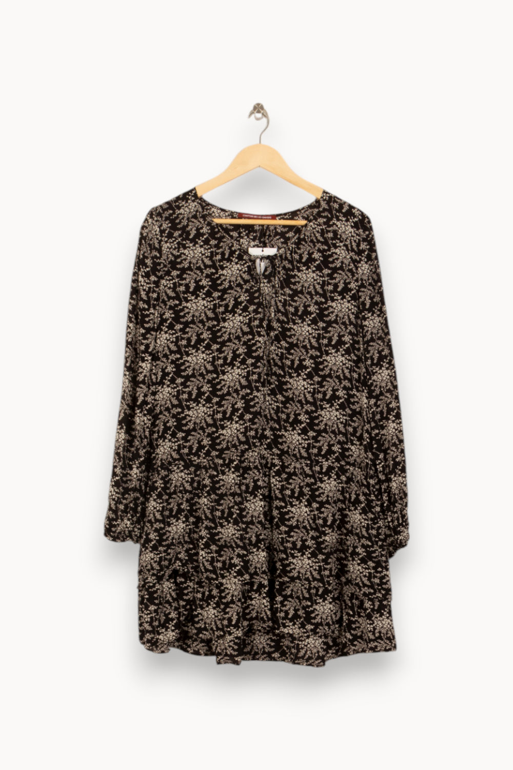 Robe Fleurie Noire et Blanche - Taille L/40 de la marque Comptoir des Cotonniers | PLY1197 - Vendu par Paradigme - Image 2