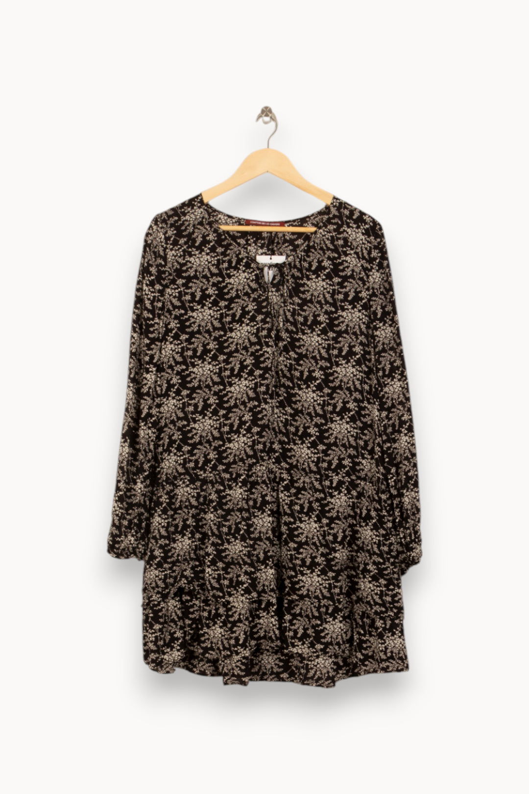 Robe Fleurie Noire et Blanche - Taille L/40 de la marque Comptoir des Cotonniers | PLY1197 - Vendu par Paradigme - Image 2
