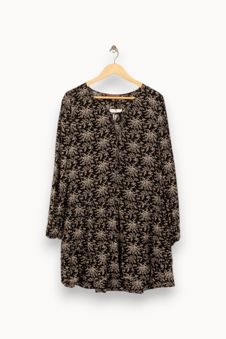 Robe Fleurie Noire et Blanche - Taille L/40 de la marque Comptoir des Cotonniers | PLY1197 - Vendu par Paradigme - Image 2