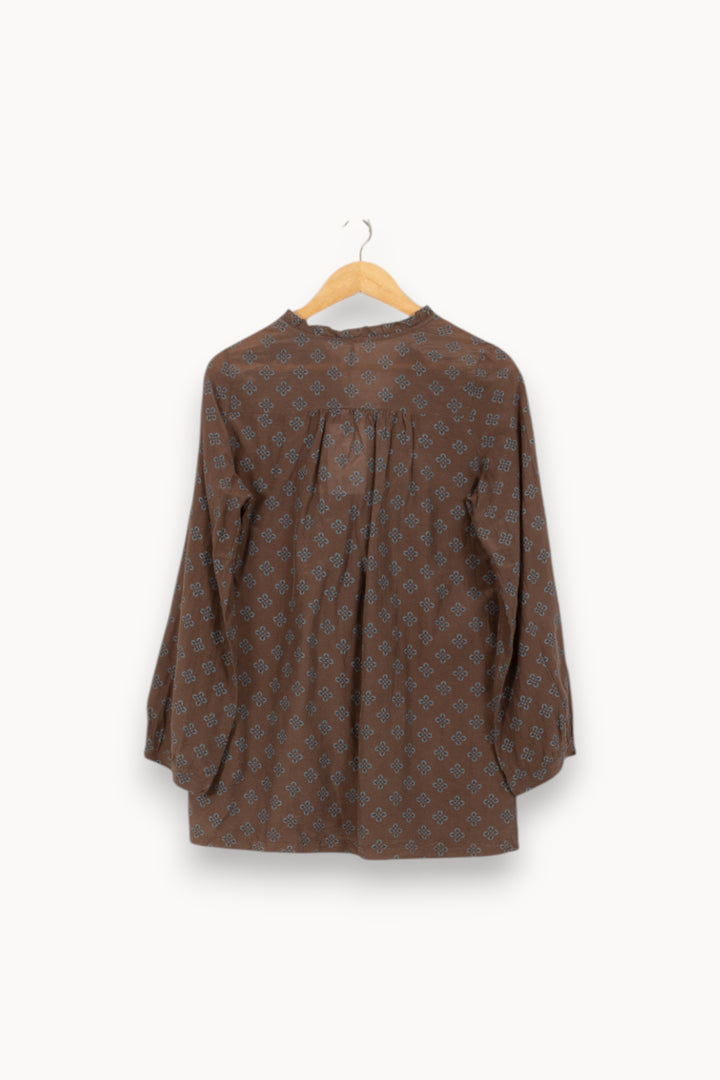 Blouse Marron et Bleue - Taille L/40 de la marque Sud express | PLY1200 - Vendu par Paradigme - Image 4