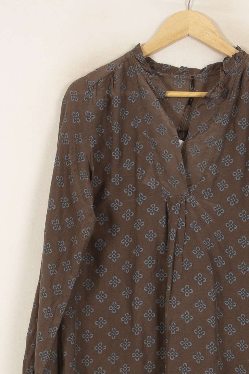 Blouse Marron et Bleue - Taille L/40 de la marque Sud express | PLY1200 - Vendu par Paradigme - Image 3