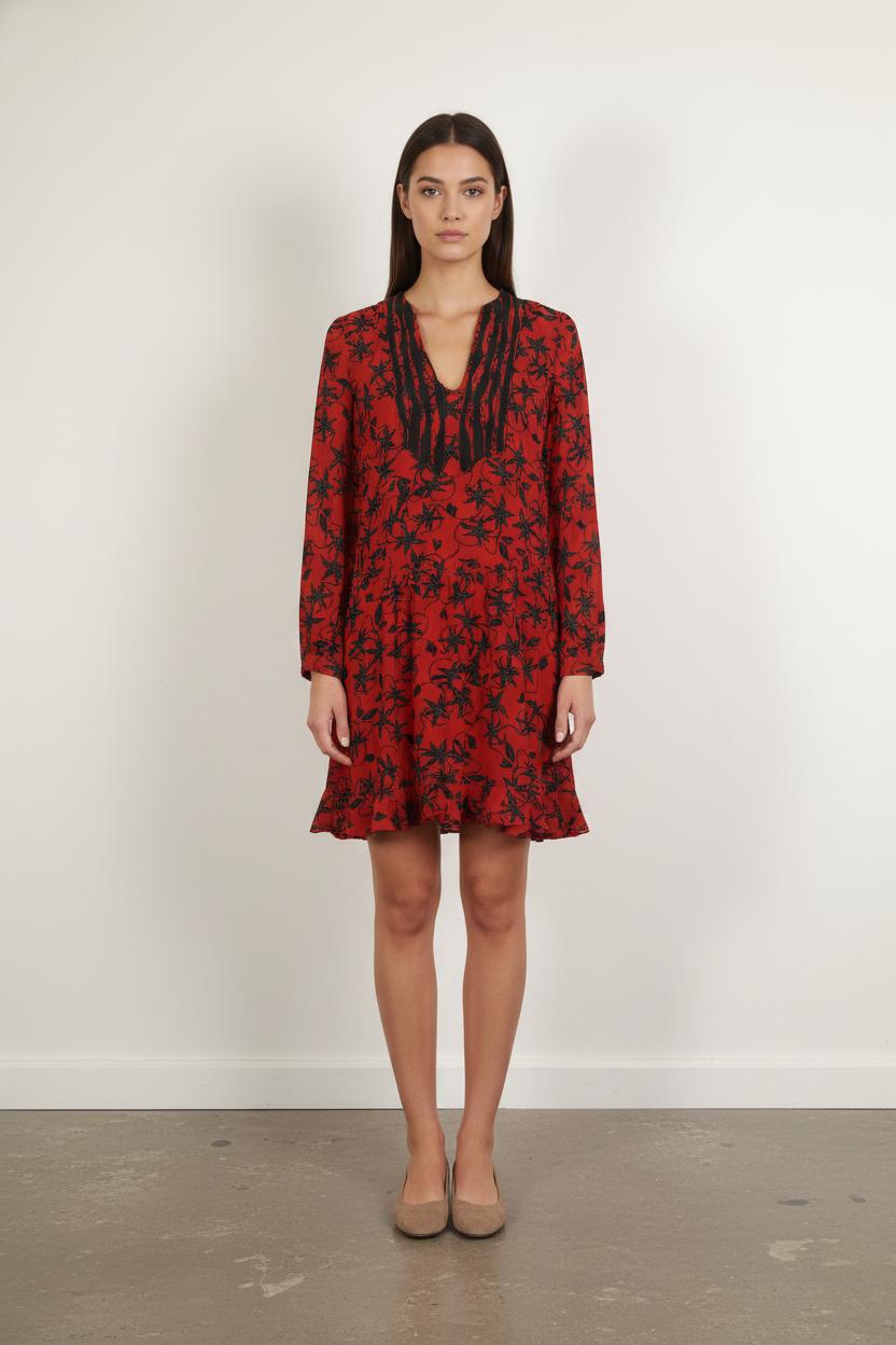 Robe Courte Rouge et Noir - Taille S/36