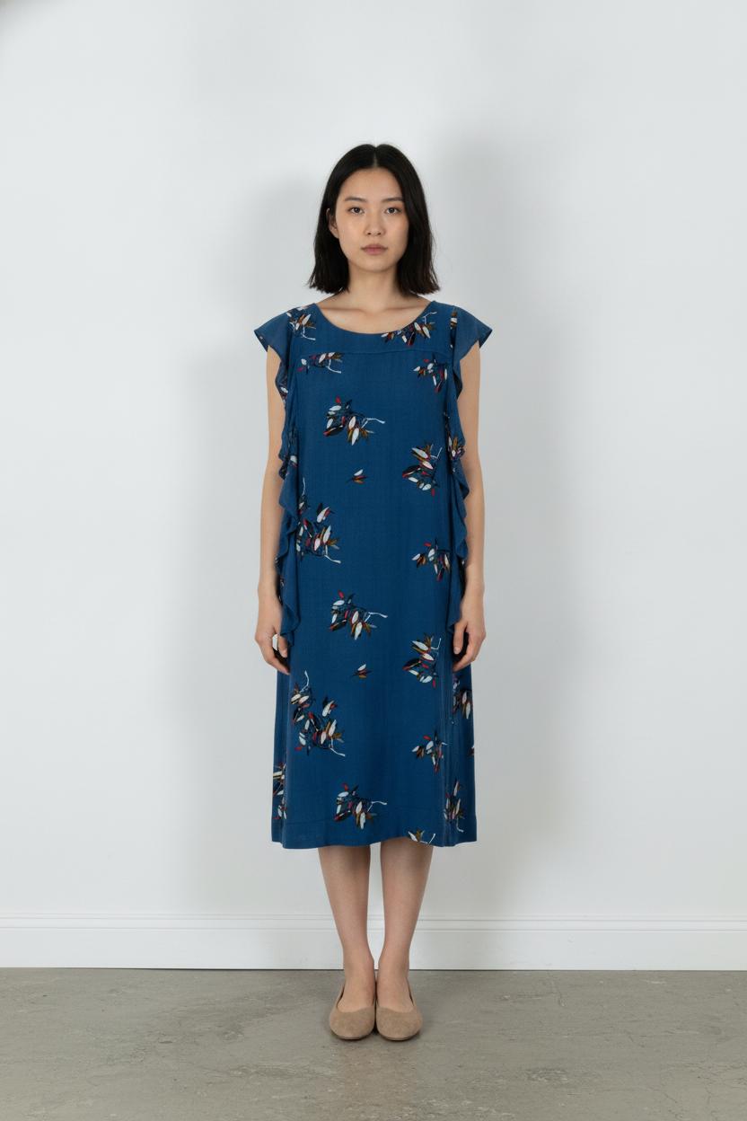 Robe bleue à motifs - Taille S/36 de la marque Caroll | PLY1216 - Vendu par Paradigme - Image 1