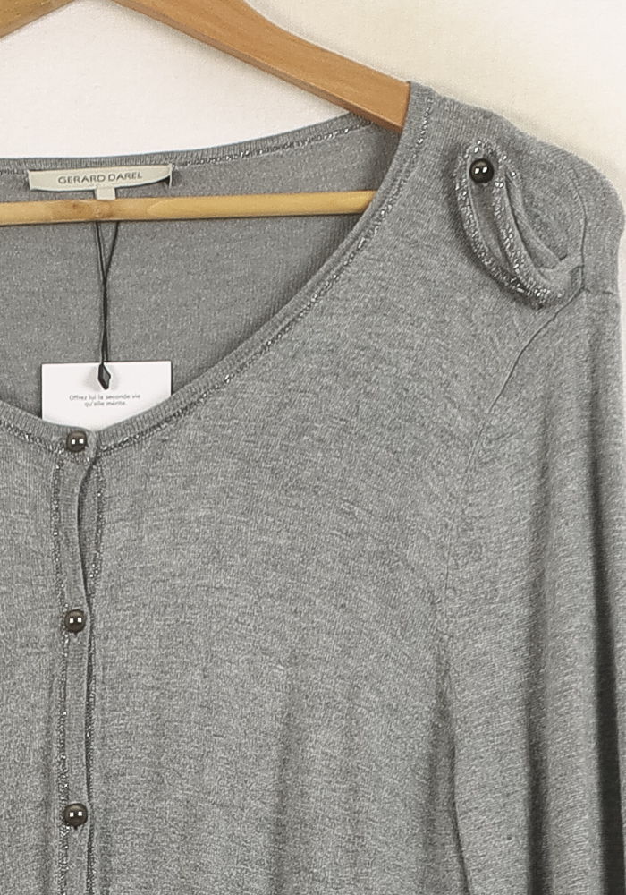 Cardigan Gris - Taille M/38 de la marque Gerard Darel | PLY1234 - Vendu par Paradigme - Image 3