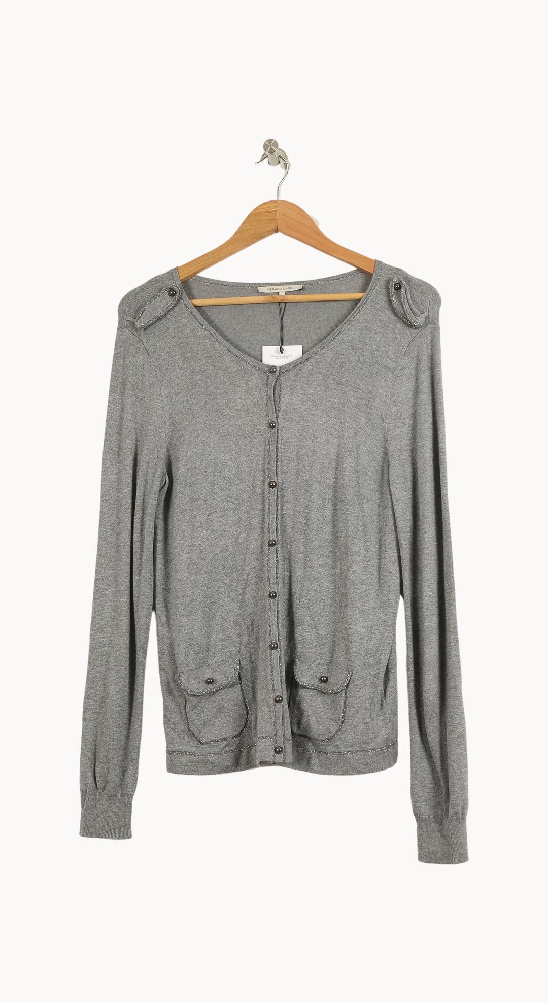 Cardigan Gris - Taille M/38 de la marque Gerard Darel | PLY1234 - Vendu par Paradigme - Image 2