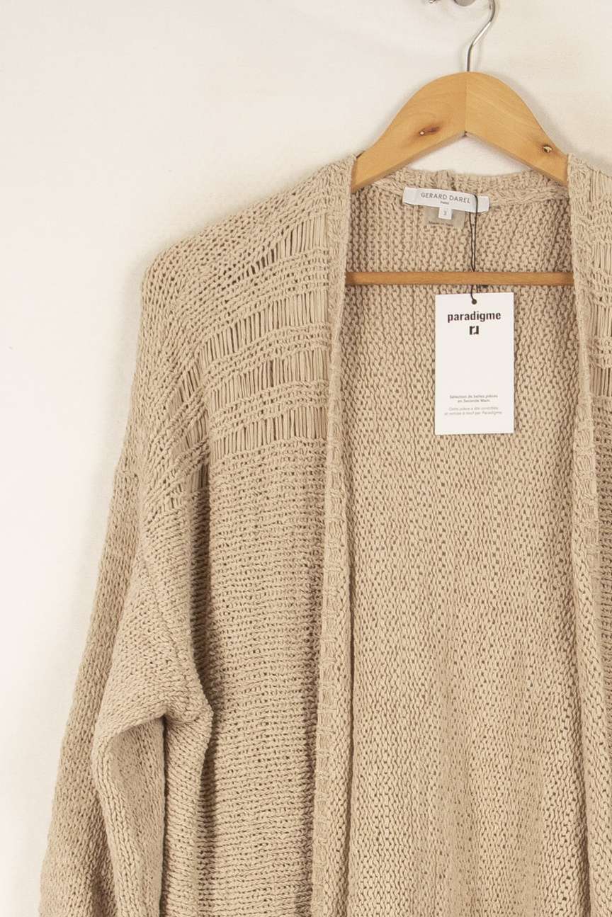 Cardigan beige - Taille L/40 de la marque Gerard Darel | PLY1245 - Vendu par Paradigme - Image 2