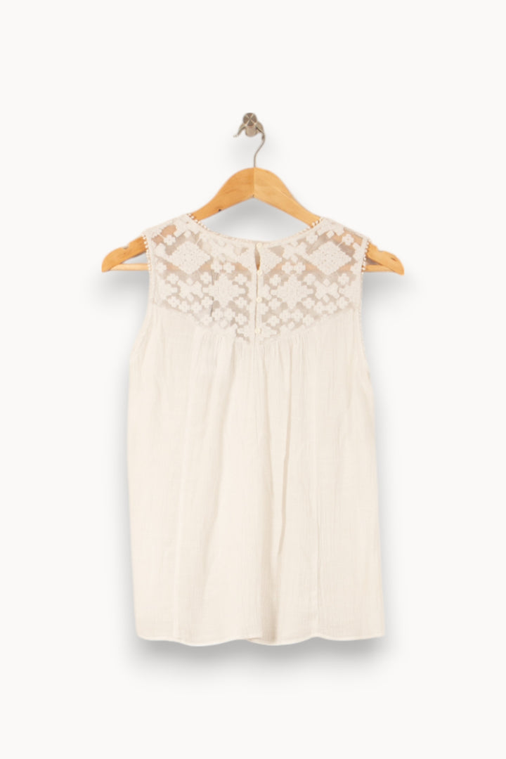 Top Sans Manches Blanc - Taille S/36 de la marque Sud express | PLY1262 - Vendu par Paradigme - Image 4
