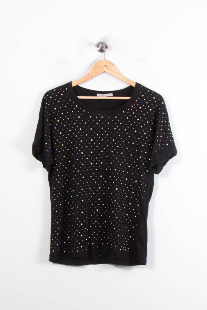 Tee-shirt Noir et Doré - Taille L/40 de la marque Gerard Darel | PLY1266 - Vendu par Paradigme - Image 2