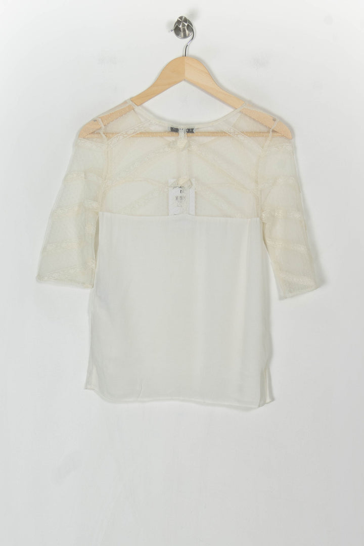 Blouse Blanche - Taille S/36 de la marque Sandro | PLY1267 - Vendu par Paradigme - Image 5