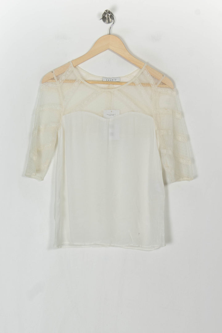 Blouse Blanche - Taille S/36 de la marque Sandro | PLY1267 - Vendu par Paradigme - Image 2