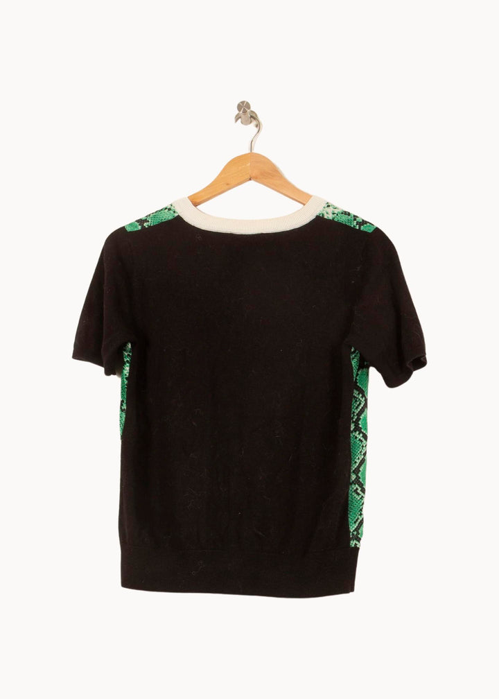 Pull Noir et Vert - Taille M/38 de la marque Sandro | PLY1276 - Vendu par Paradigme - Image 4