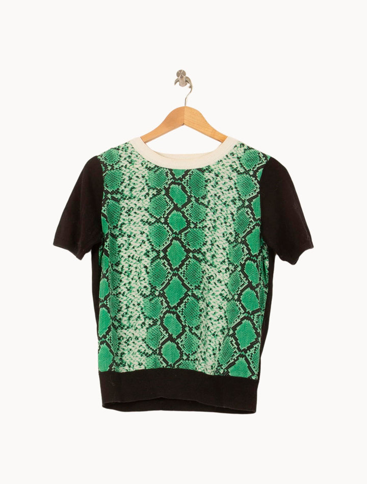Pull Noir et Vert - Taille M/38 de la marque Sandro | PLY1276 - Vendu par Paradigme - Image 2
