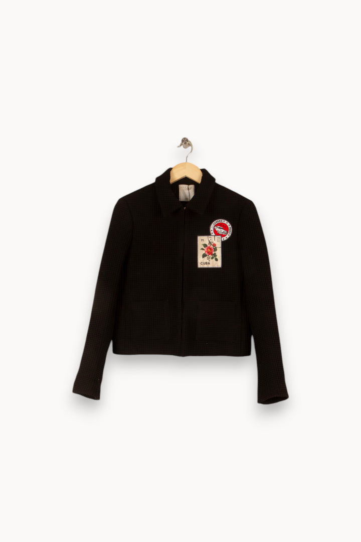 Veste en noir - Taille L/40 de la marque Sandro | PLY1278 - Vendu par Paradigme - Image 1