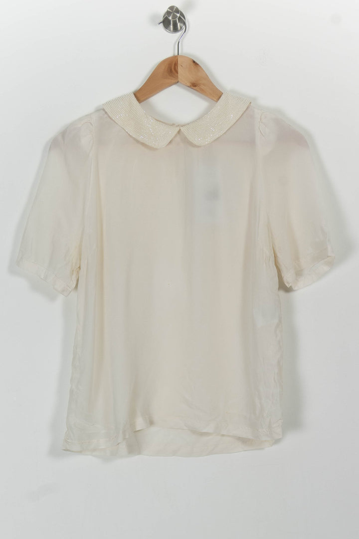 Blouse Beige - Taille L/40 de la marque Sandro | PLY1280 - Vendu par Paradigme - Image 2