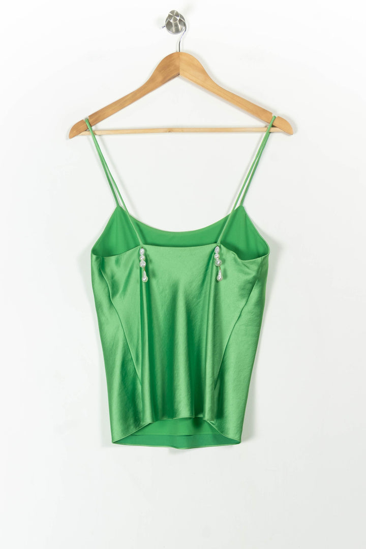 Top vert avec perles - Taille S/36 de la marque Tara Jarmon | PLY1301 - Vendu par Paradigme - Image 4
