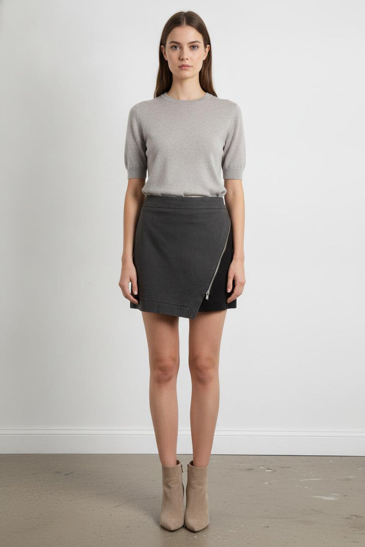 Jupe grise et noire - Taille M/38 de la marque IKKS | PLY1331 - Vendu par Paradigme - Image 1