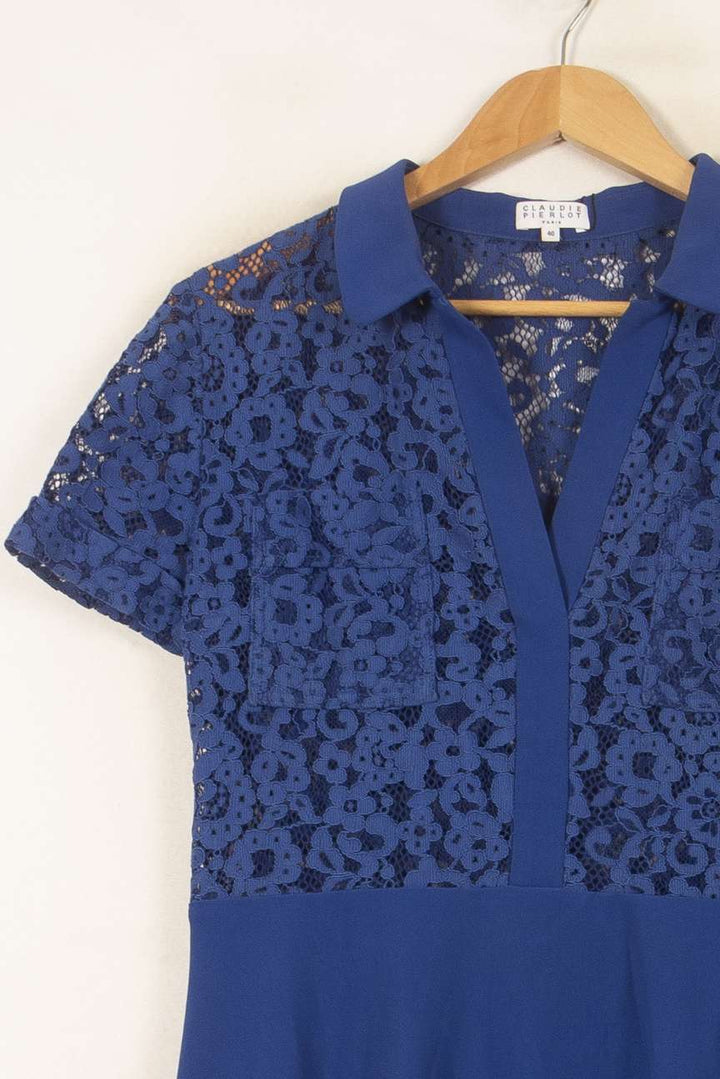 Robe Courte Bleue - Taille L/40 de la marque Claudie Pierlot | PLY1345 - Vendu par Paradigme - Image 3
