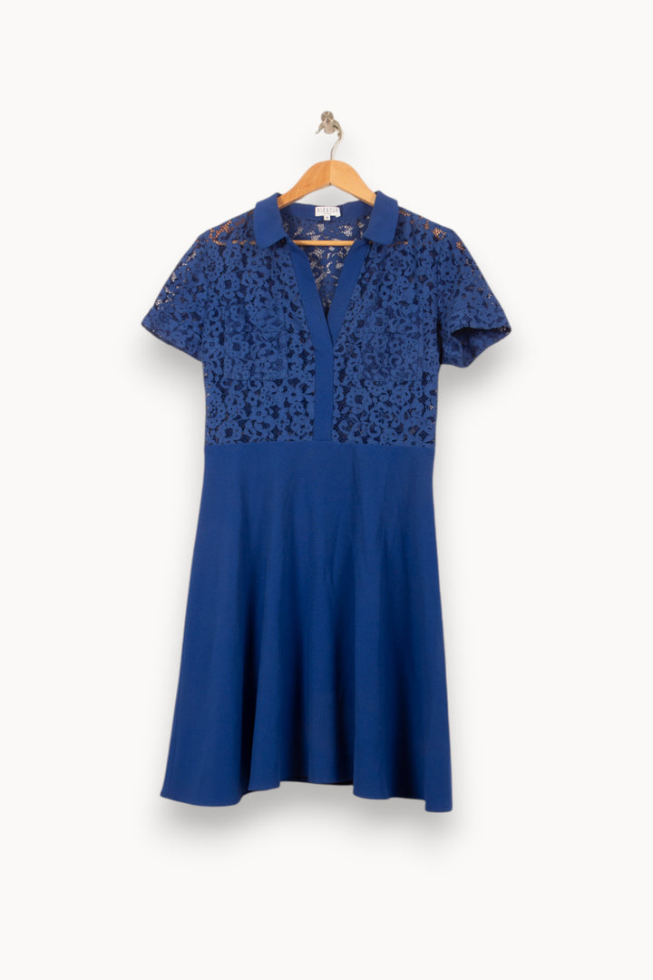 Robe Courte Bleue - Taille L/40 de la marque Claudie Pierlot | PLY1345 - Vendu par Paradigme - Image 2