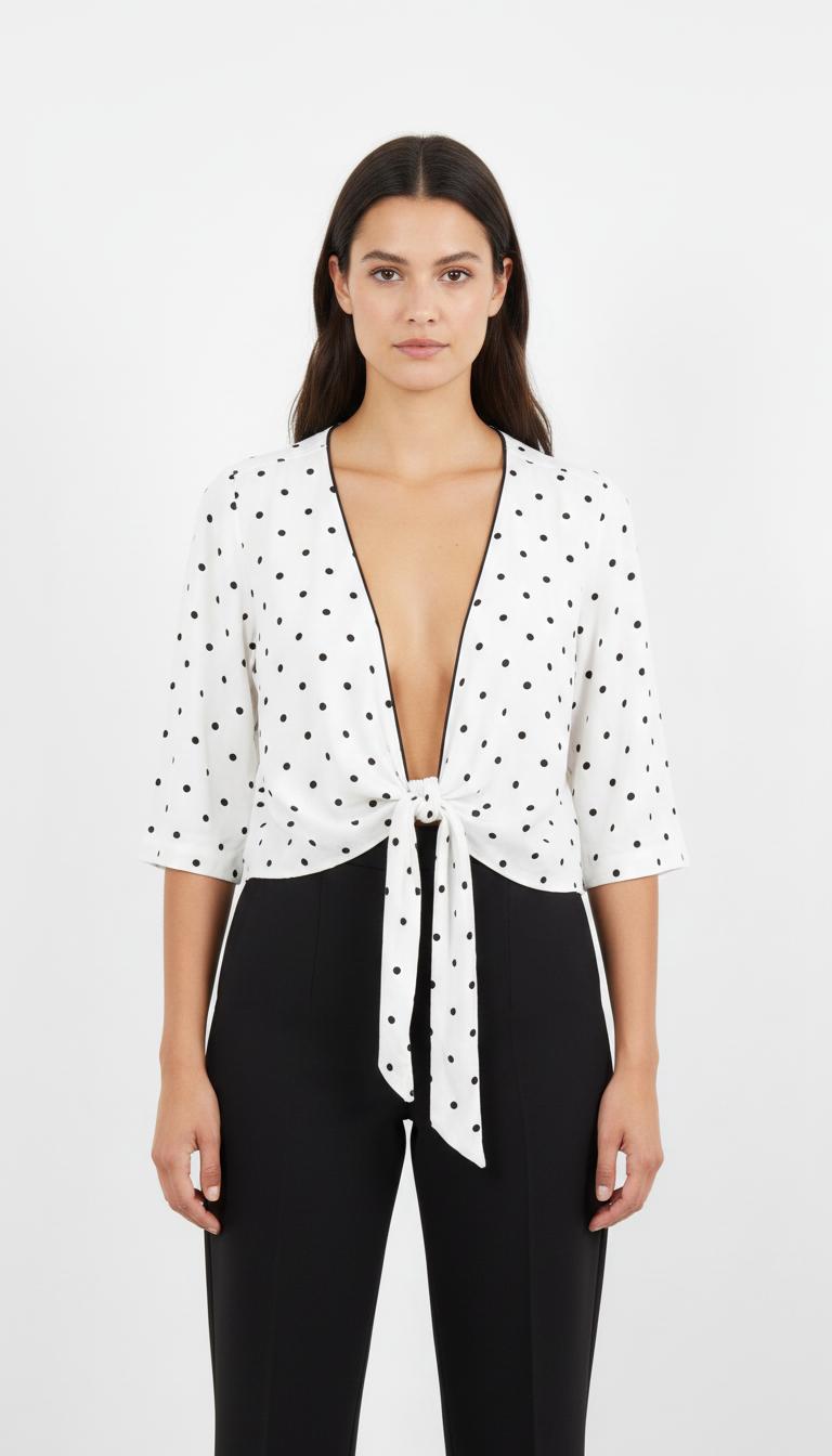 Cardigan blanc à motif - Taille XS/34