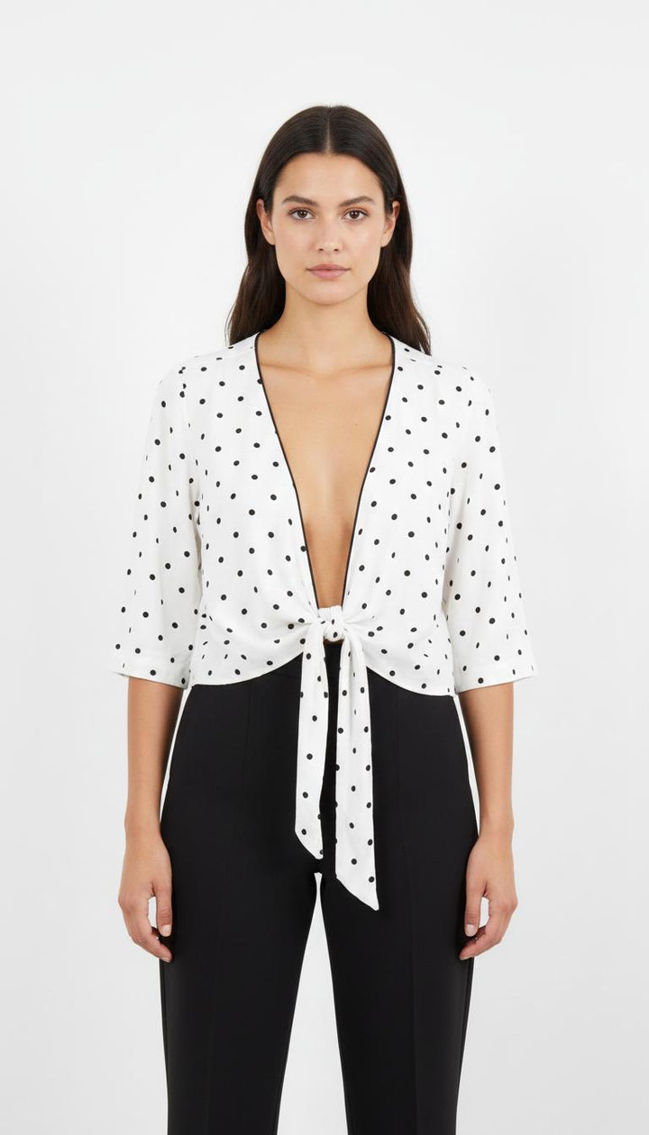 Cardigan blanc à motif - Taille XS/34