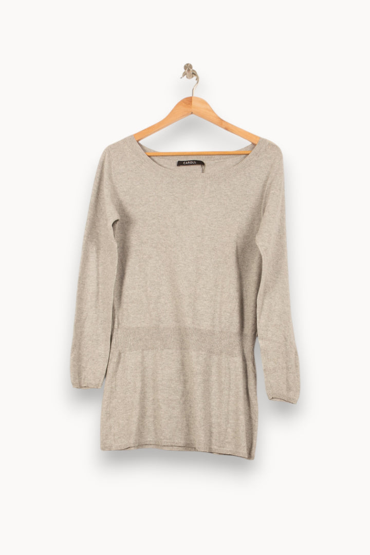 Robe Pull Grise - Taille M/38 de la marque Caroll | PLY1368 - Vendu par Paradigme - Image 1