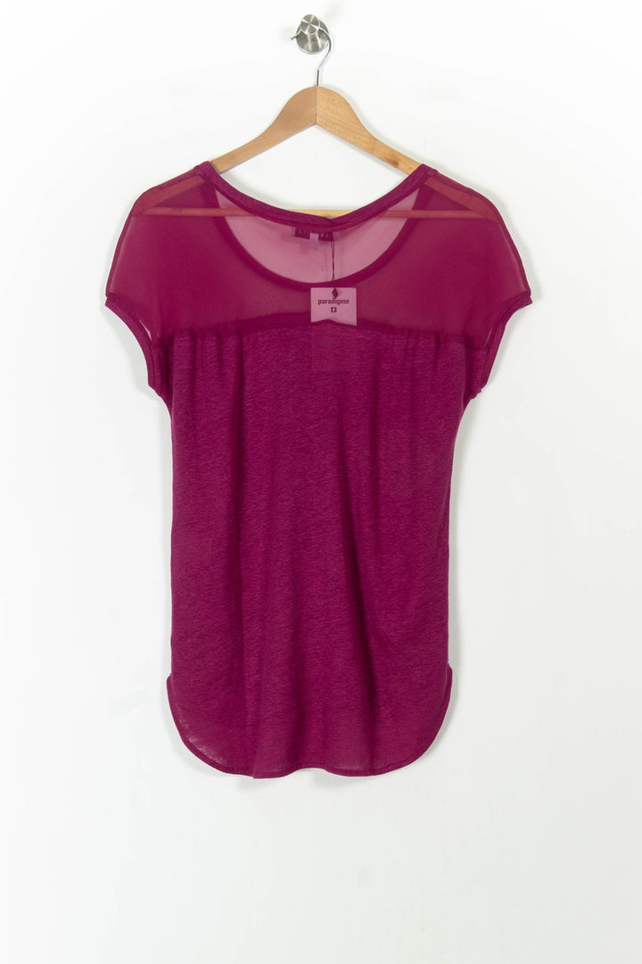 T-shirt rose foncé - Taille S/36 de la marque Sandro | PLY1376 - Vendu par Paradigme - Image 4