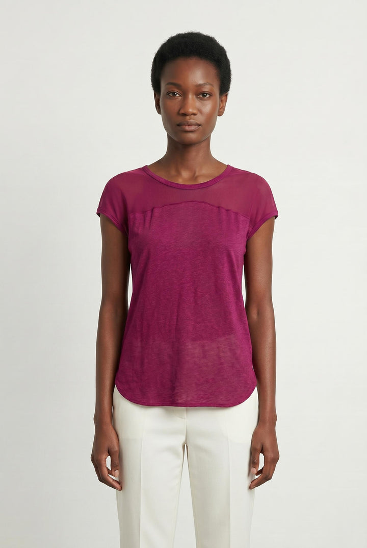 T-shirt rose foncé - Taille S/36 de la marque Sandro | PLY1376 - Vendu par Paradigme - Image 1