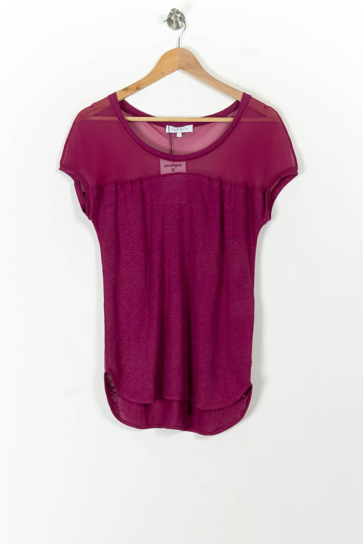 T-shirt rose foncé - Taille S/36 de la marque Sandro | PLY1376 - Vendu par Paradigme - Image 2