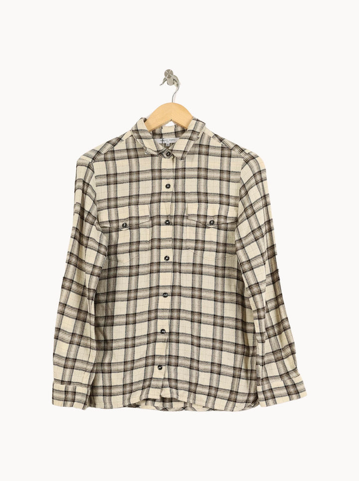 Chemise À Carreaux Beige et Marron - Taille M/38 de la marque Gerard Darel | PLY1383 - Vendu par Paradigme - Image 2