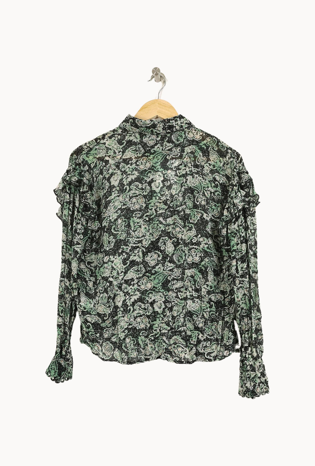 Blouse Verte et Noire - Taille S/36 de la marque Bérénice | PLY1384 - Vendu par Paradigme - Image 4