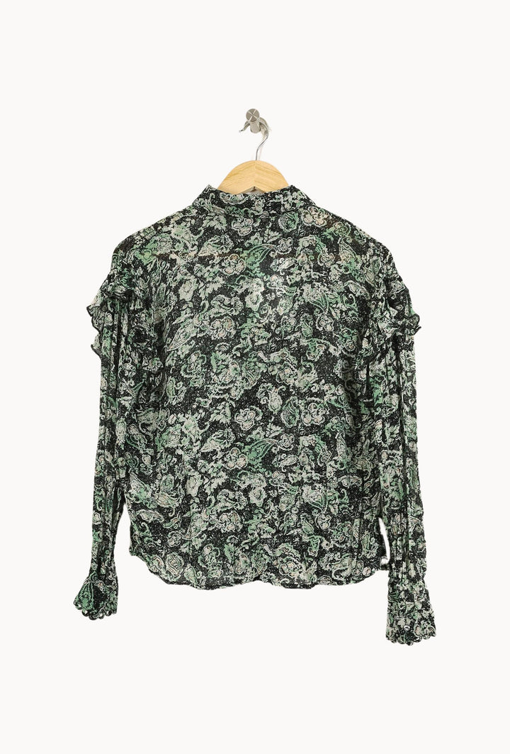 Blouse Verte et Noire - Taille S/36 de la marque Bérénice | PLY1384 - Vendu par Paradigme - Image 4