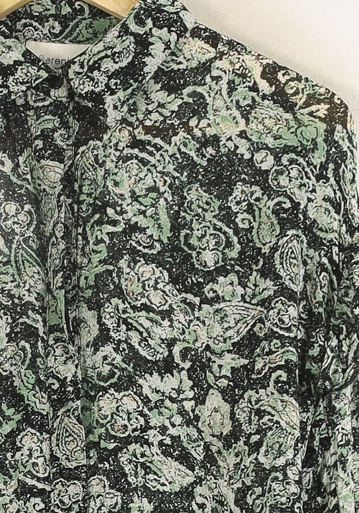 Blouse Verte et Noire - Taille S/36 de la marque Bérénice | PLY1384 - Vendu par Paradigme - Image 3