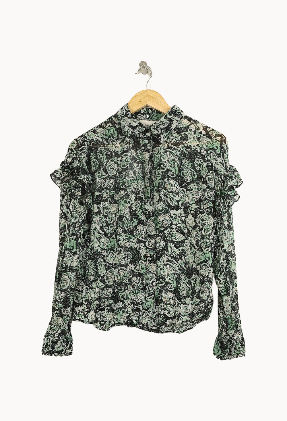 Blouse Verte et Noire - Taille S/36 de la marque Bérénice | PLY1384 - Vendu par Paradigme - Image 2