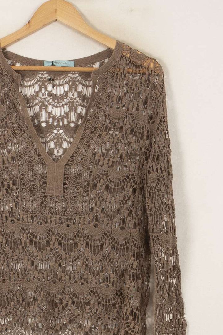 Gilet Marron - Taille S/36 de la marque La Fée Maraboutée | PLY1391 - Vendu par Paradigme - Image 3