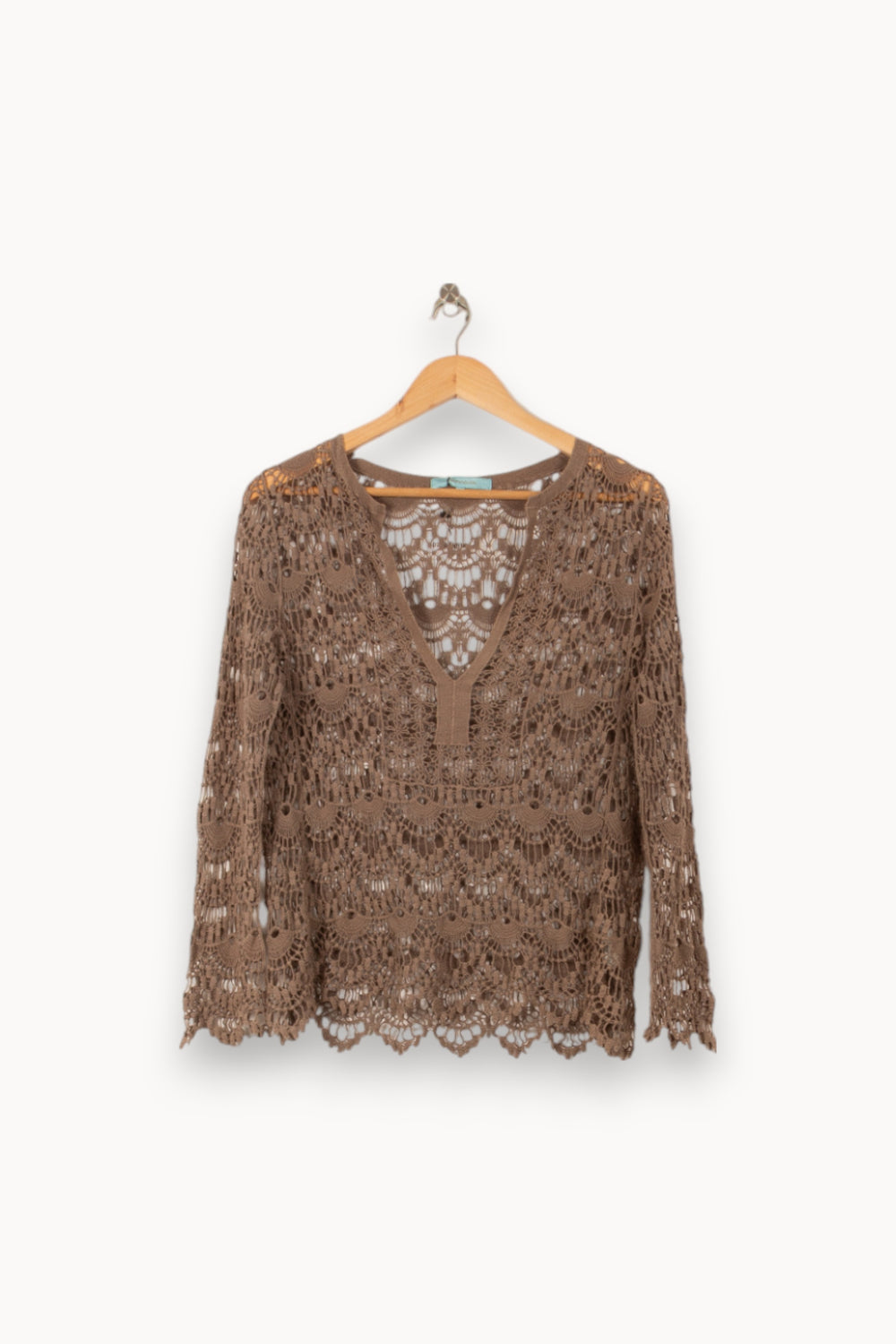 Gilet Marron - Taille S/36 de la marque La Fée Maraboutée | PLY1391 - Vendu par Paradigme - Image 2