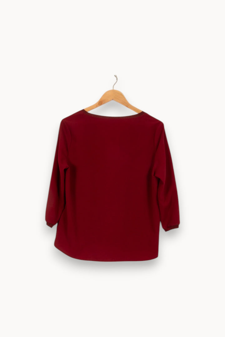 Blouse Bordeaux - Taille M/38 de la marque Gerard Darel | PLYFG1 - Vendu par Paradigme - Image 4
