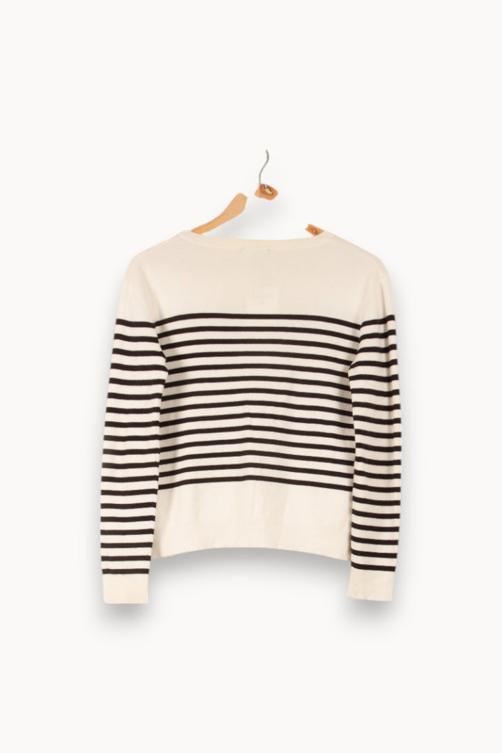 Marinière Blanc et Noir - Taille XS/34 de la marque Caroll | PLYLP11 - Vendu par Paradigme - Image 4