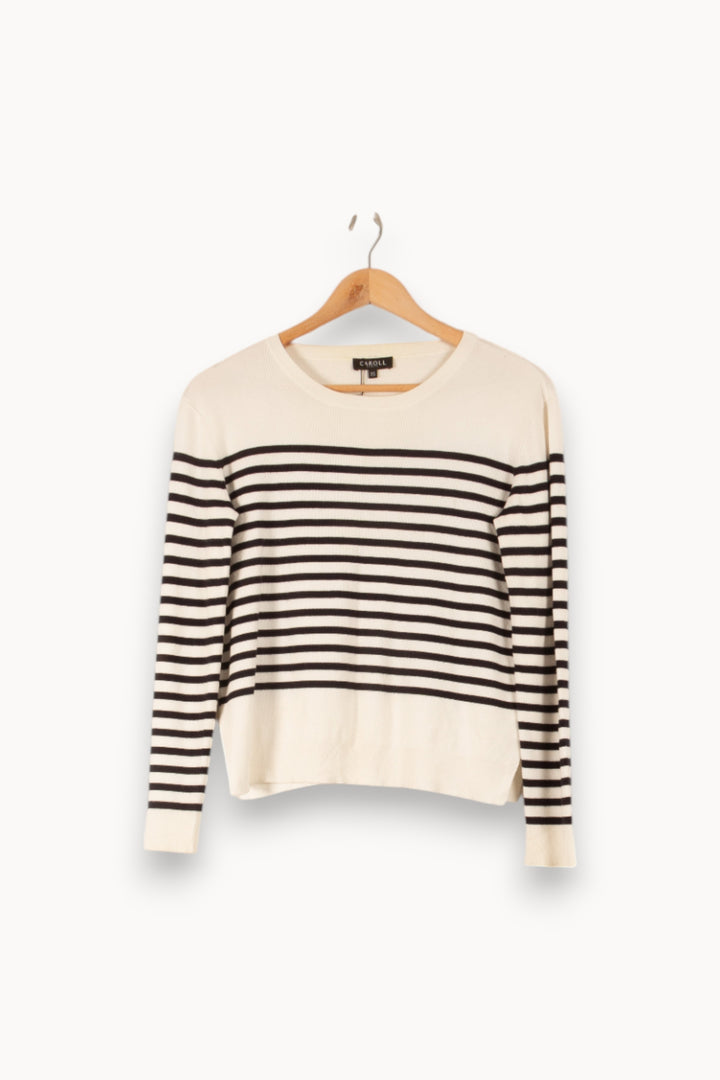 Marinière Blanc et Noir - Taille XS/34 de la marque Caroll | PLYLP11 - Vendu par Paradigme - Image 2