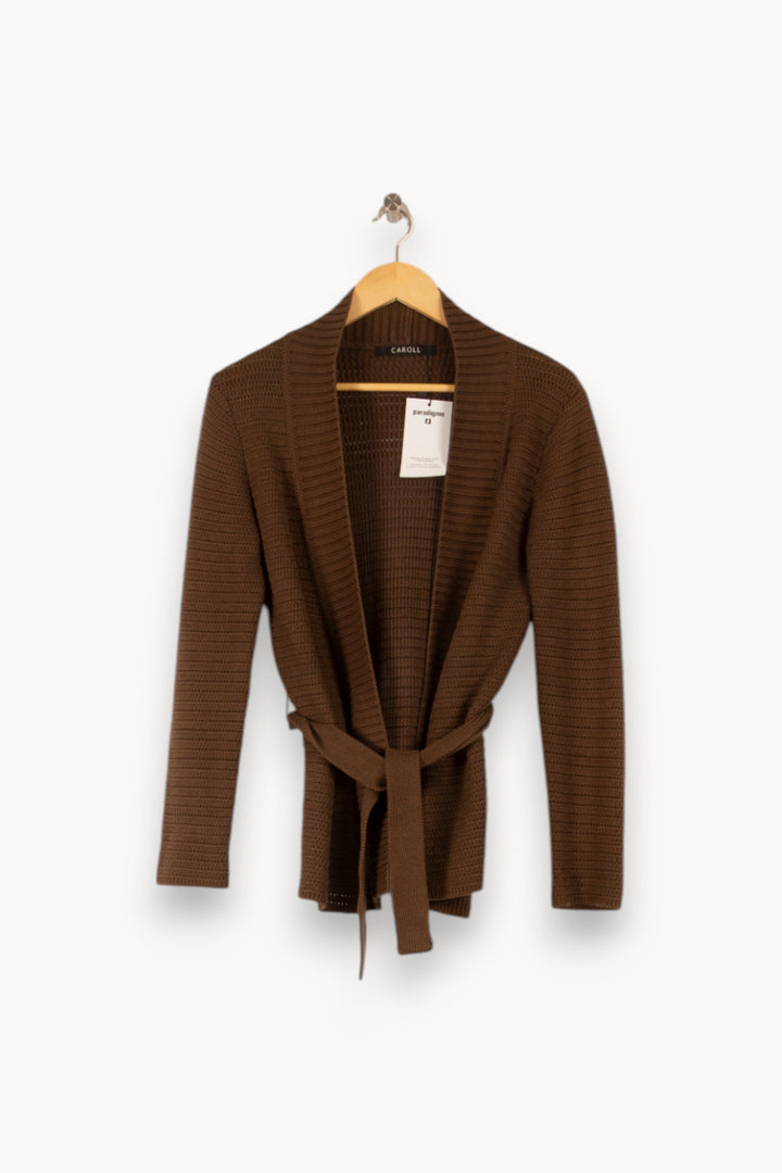 Cardigan Marron - Taille S/36 de la marque Caroll | PLYLP3 - Vendu par Paradigme - Image 2
