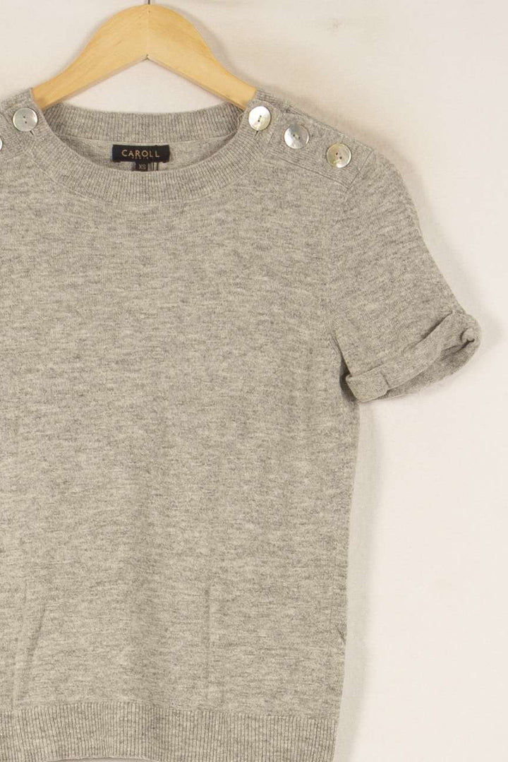 Pull Gris - Taille XS/34 de la marque Caroll | PLYLP5 - Vendu par Paradigme - Image 3