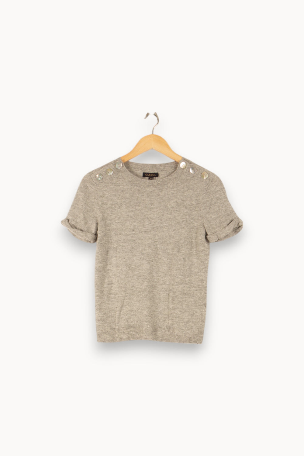 Pull Gris - Taille XS/34 de la marque Caroll | PLYLP5 - Vendu par Paradigme - Image 2