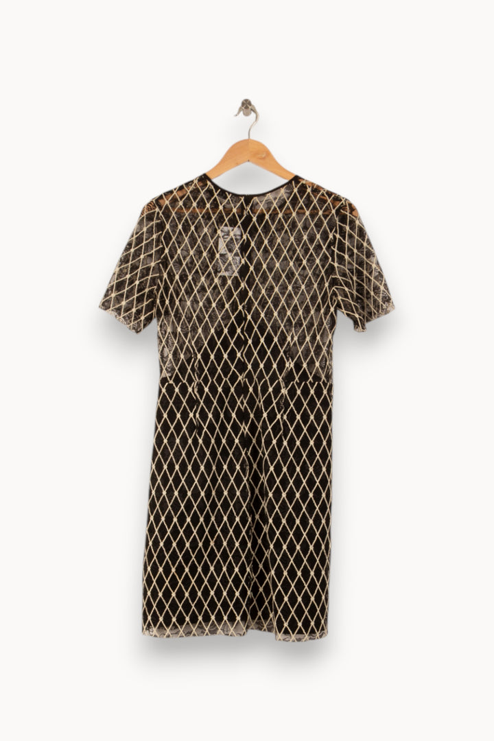 Robe Courte Noire et Blanche - Taille S/36 de la marque Sandro | PLYVB2 - Vendu par Paradigme - Image 4
