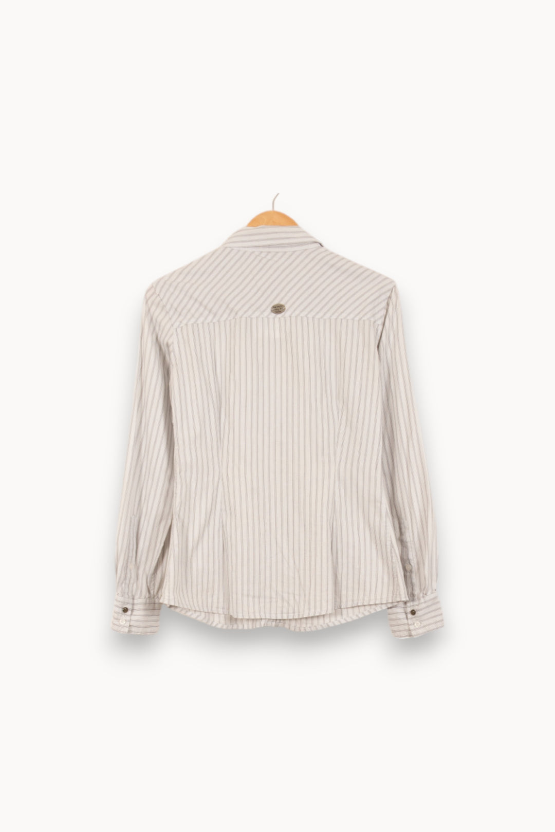 Chemise Rayée Blanche et Grise - Taille M/38 de la marque IKKS | PLYVI3 - Vendu par Paradigme - Image 4